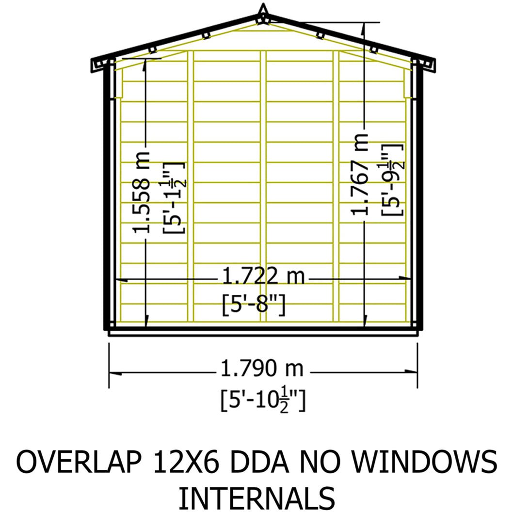 Shire Overlap 12x6ft Value Double Door Wooden Shed - JJ Building Materials