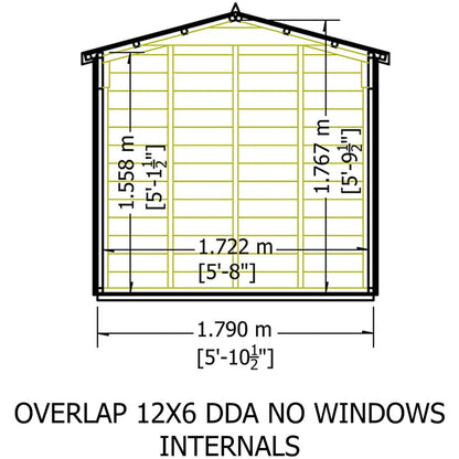 Shire Overlap 12x6ft Value Double Door Wooden Shed - JJ Building Materials