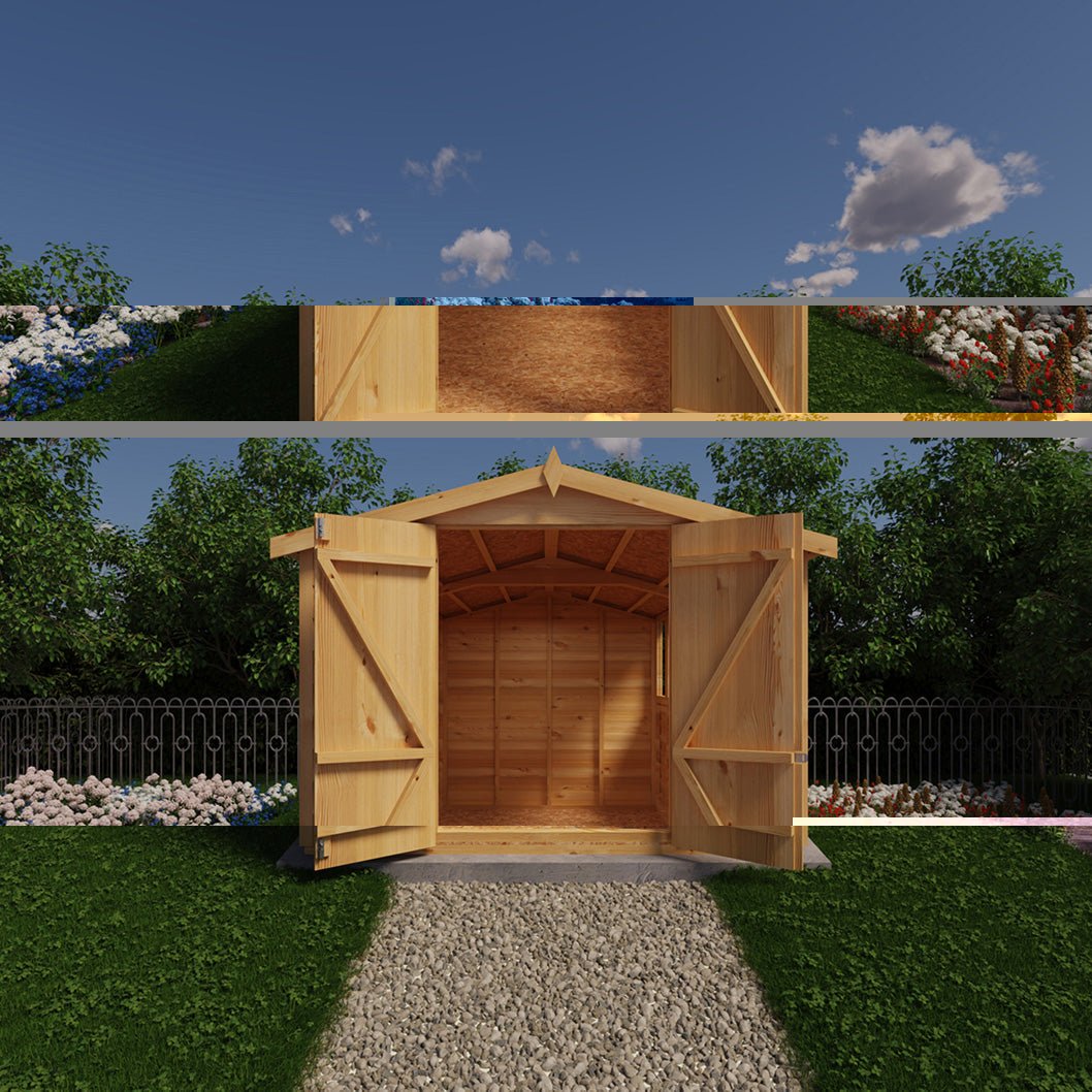 Shire Overlap 12x6ft Value Double Door Wooden Shed - JJ Building Materials