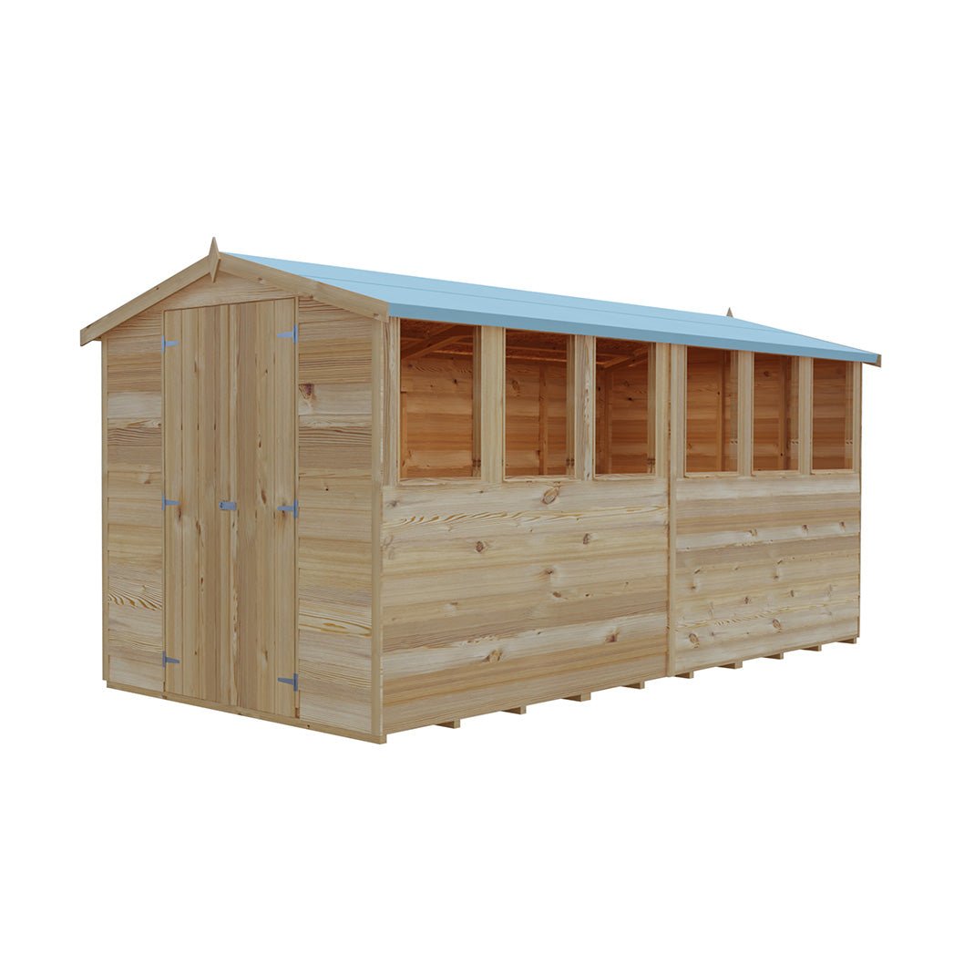 Shire Overlap 12x6ft Value Double Door Wooden Shed - JJ Building Materials