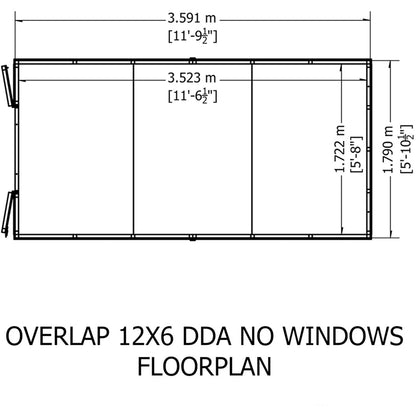Shire Overlap 12x6ft Value Double Door Wooden Shed - JJ Building Materials