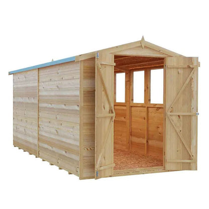 Shire Overlap 12x6ft Value Double Door Wooden Shed - JJ Building Materials