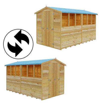 Shire Overlap 12x6ft Value Double Door Wooden Shed - JJ Building Materials