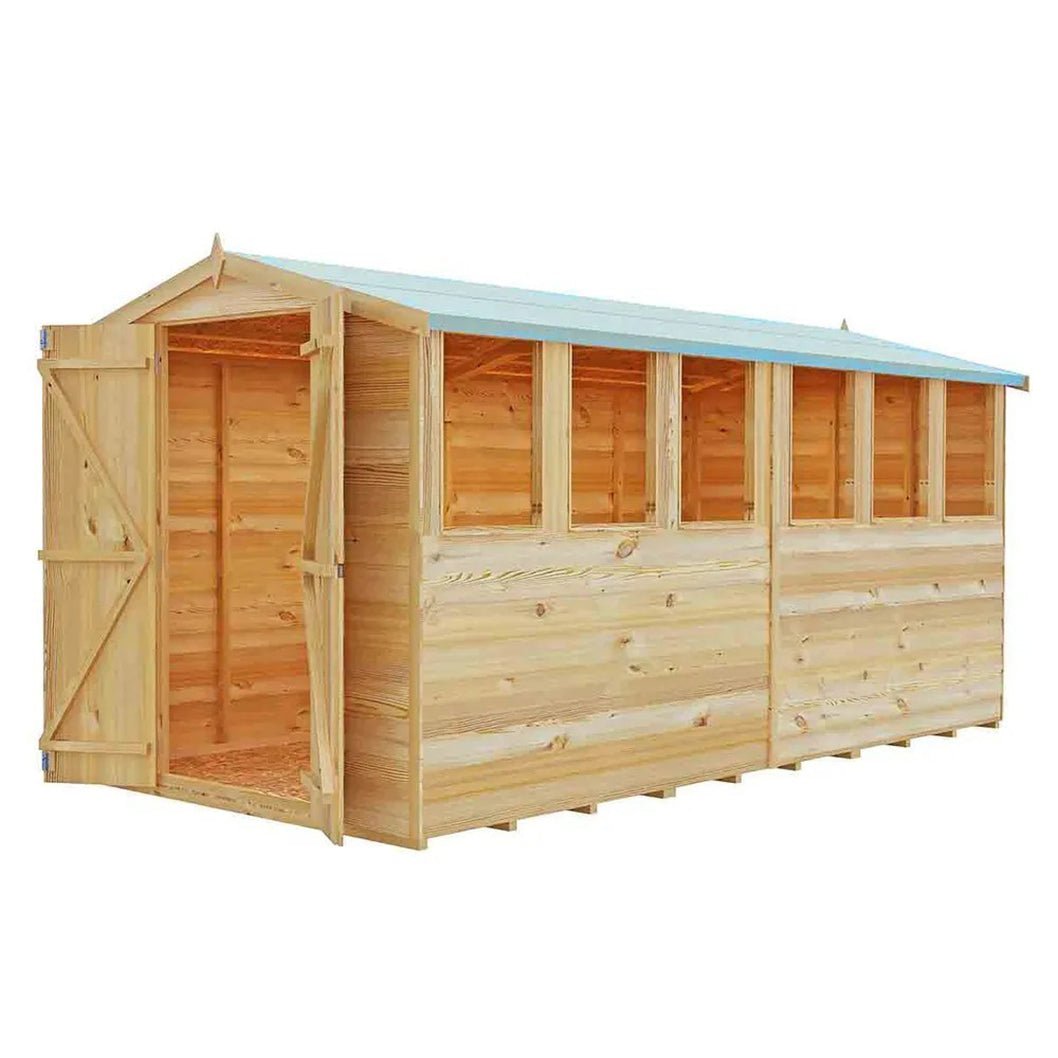 Shire Overlap 12x6ft Value Double Door Wooden Shed - JJ Building Materials