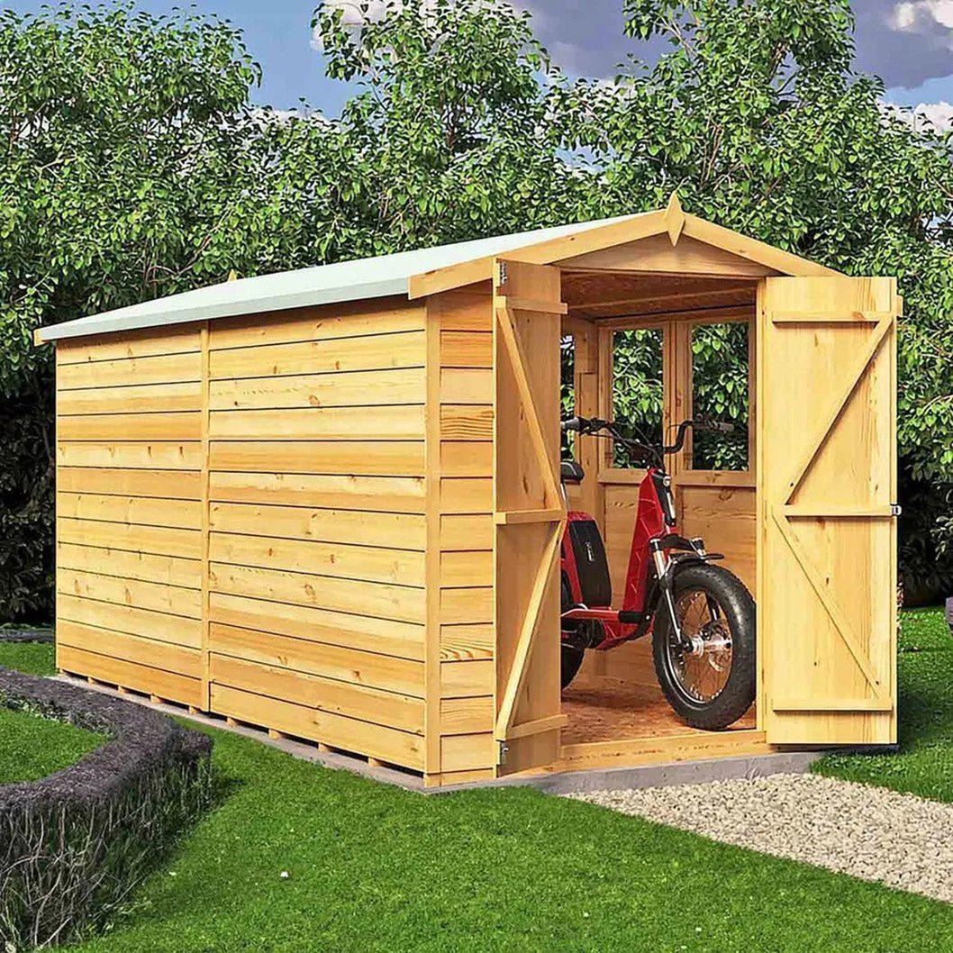Shire Overlap 12x6ft Value Double Door Wooden Shed - JJ Building Materials
