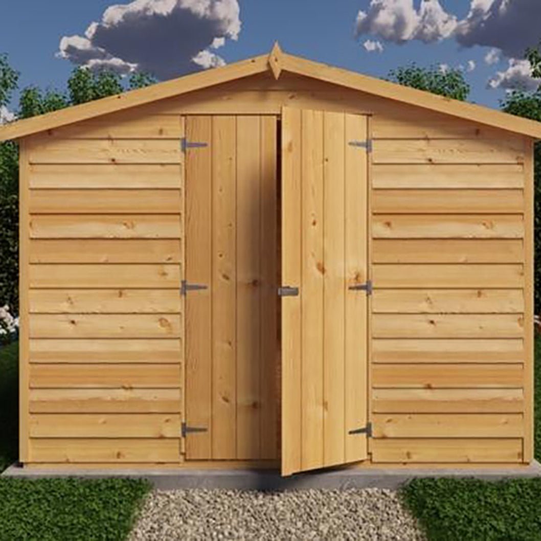 Shire Overlap 12x8ft Value Double Door Wooden Shed - JJ Building Materials