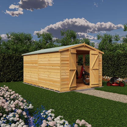 Shire Overlap 12x8ft Value Double Door Wooden Shed - JJ Building Materials