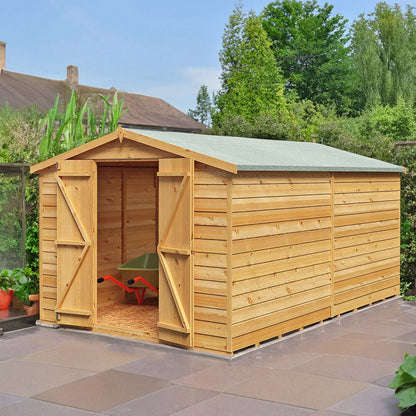 Shire Overlap 12x8ft Value Double Door Wooden Shed - JJ Building Materials