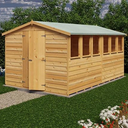 Shire Overlap 12x8ft Value Double Door Wooden Shed - JJ Building Materials