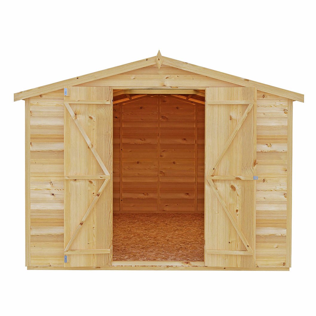 Shire Overlap 12x8ft Value Double Door Wooden Shed - JJ Building Materials