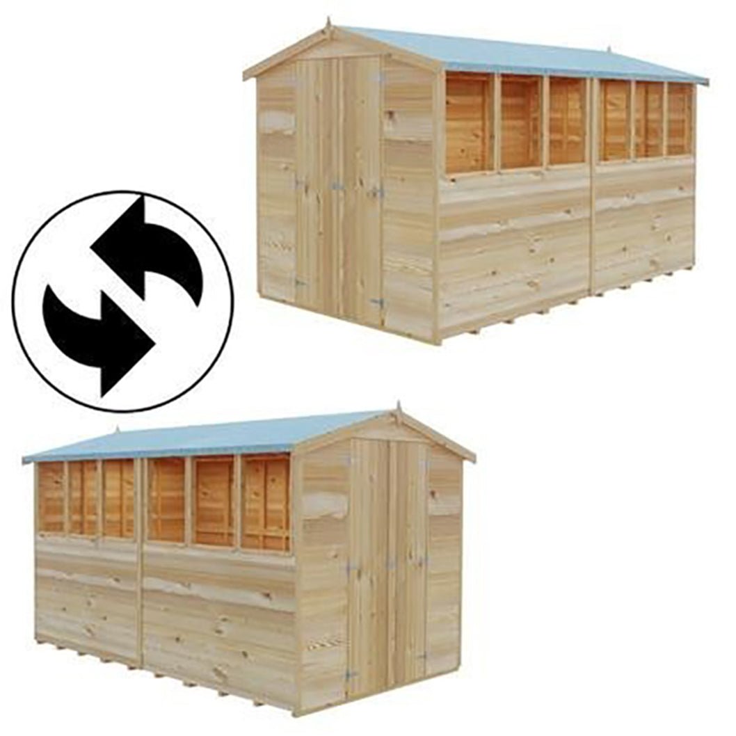 Shire Overlap 12x8ft Value Double Door Wooden Shed - JJ Building Materials