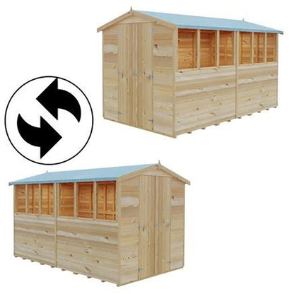 Shire Overlap 12x8ft Value Double Door Wooden Shed - JJ Building Materials