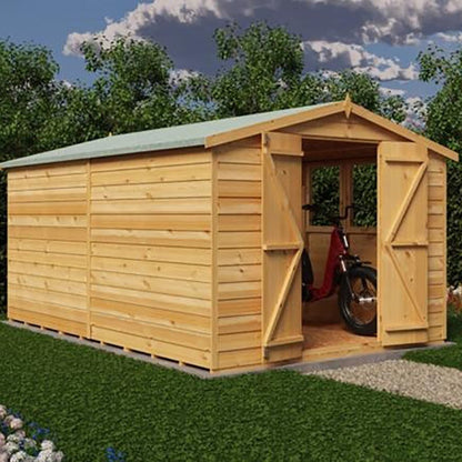 Shire Overlap 12x8ft Value Double Door Wooden Shed - JJ Building Materials