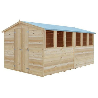 Shire Overlap 12x8ft Value Double Door Wooden Shed - JJ Building Materials