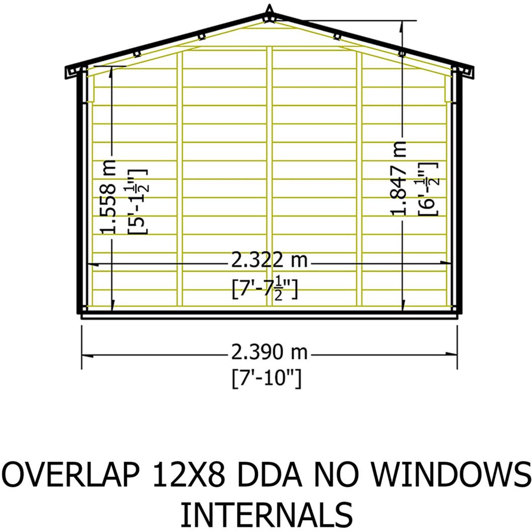 Shire Overlap 12x8ft Value Double Door Wooden Shed - JJ Building Materials