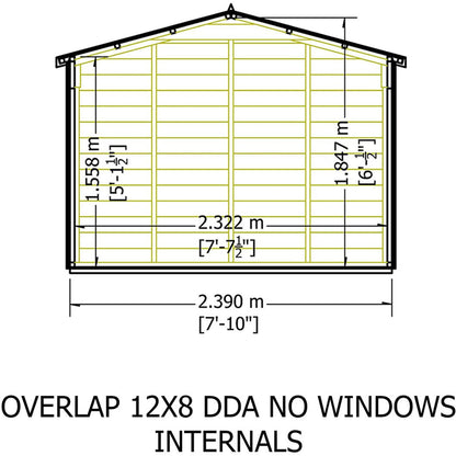 Shire Overlap 12x8ft Value Double Door Wooden Shed - JJ Building Materials