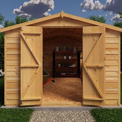 Shire Overlap 12x8ft Value Double Door Wooden Shed - JJ Building Materials