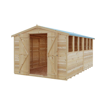Shire Overlap 12x8ft Value Double Door Wooden Shed - JJ Building Materials