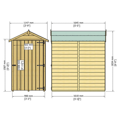 Shire Overlap 3x5ft Single Door Value Wooden Shed - JJ Building Materials
