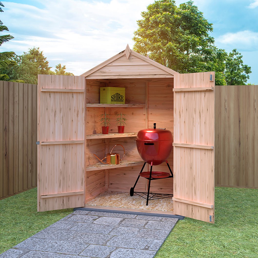 Shire Overlap 4x3ft Double Door Wooden Shed - JJ Building Materials