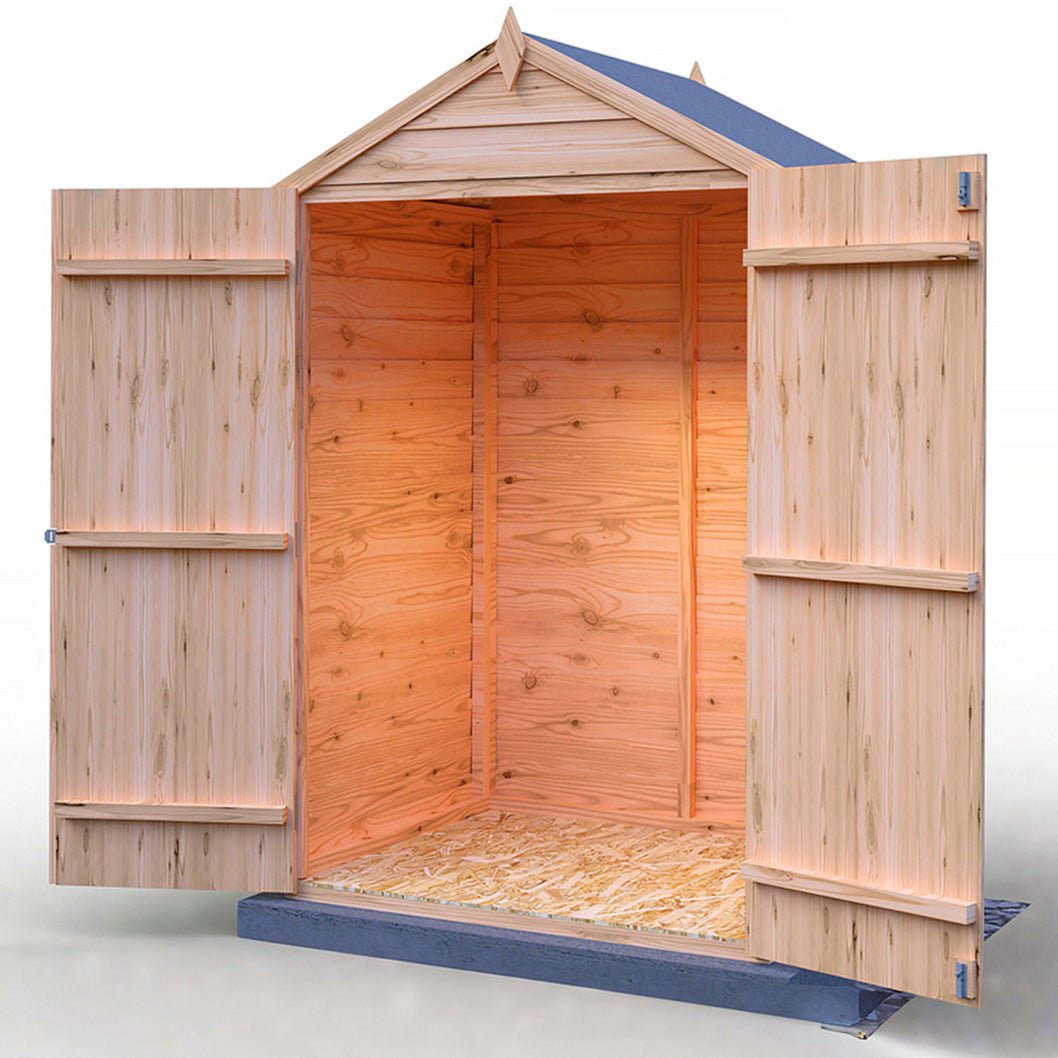Shire Overlap 4x3ft Double Door Wooden Shed - JJ Building Materials