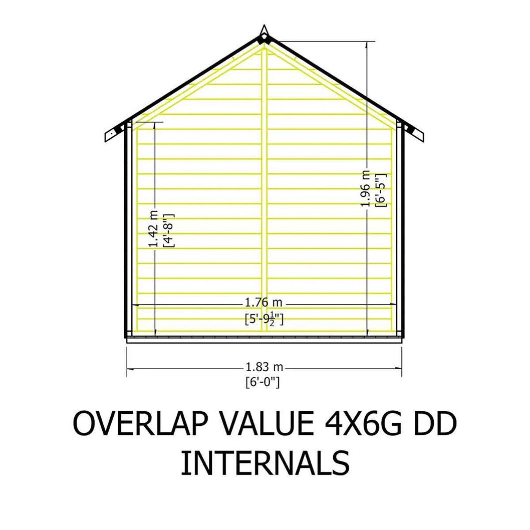 Shire Overlap 4x6ft Double Door Value Wooden Shed - JJ Building Materials