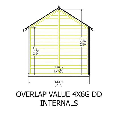 Shire Overlap 4x6ft Double Door Value Wooden Shed - JJ Building Materials