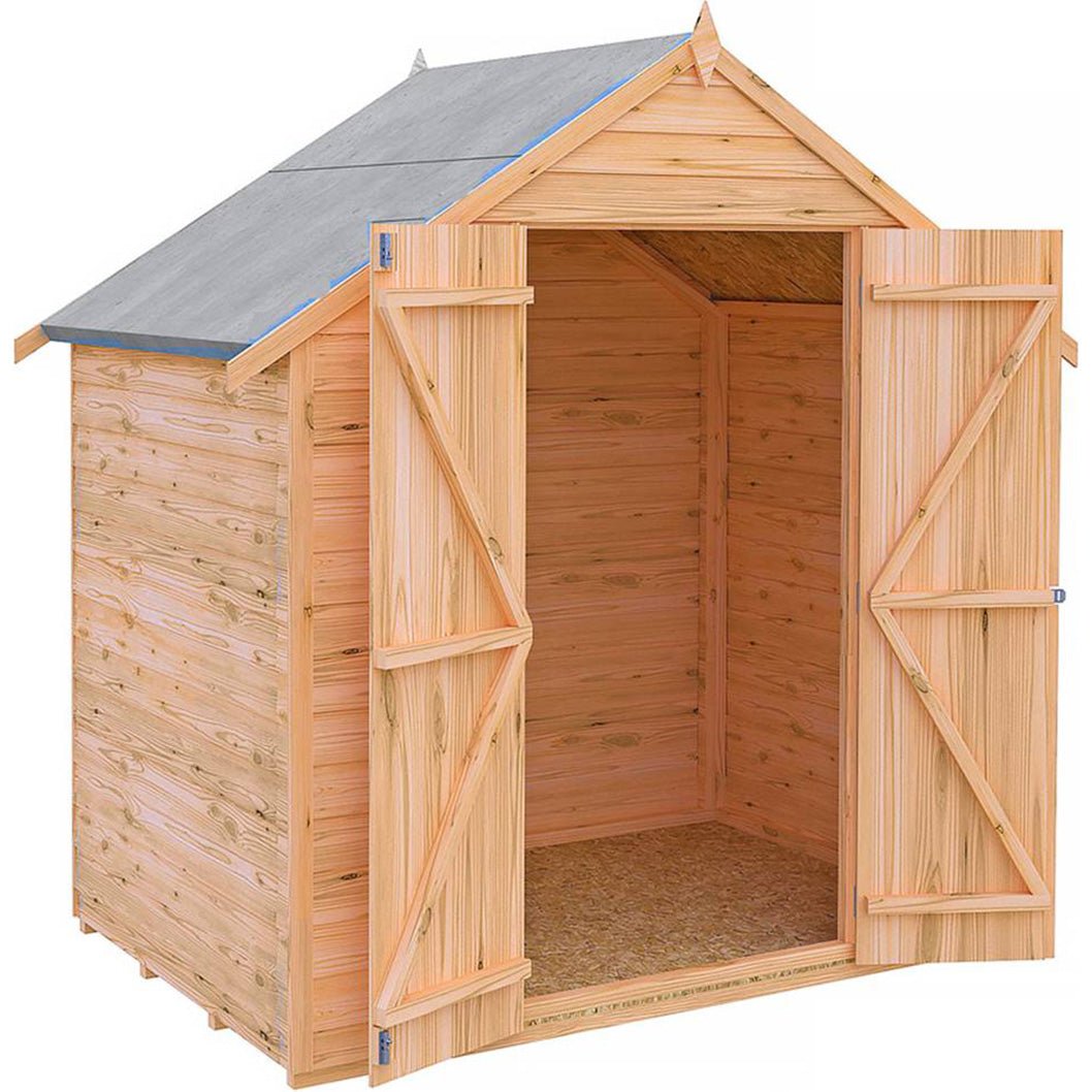 Shire Overlap 4x6ft Double Door Value Wooden Shed - JJ Building Materials