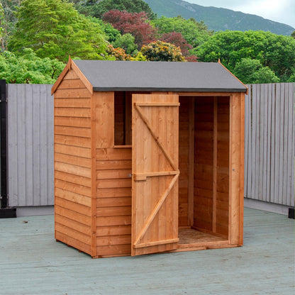 Shire Overlap 6x4ft Single Door Reverse Apex Wooden Shed - JJ Building Materials