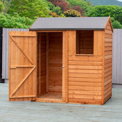Shire Overlap 6x4ft Single Door Reverse Apex Wooden Shed - JJ Building Materials