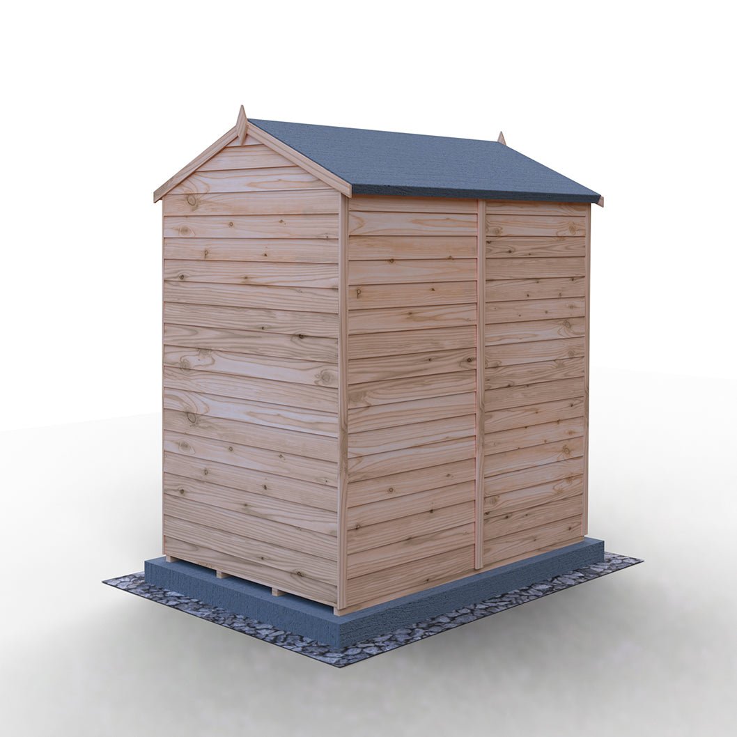 Shire Overlap 6x4ft Single Door Reverse Apex Wooden Shed - JJ Building Materials