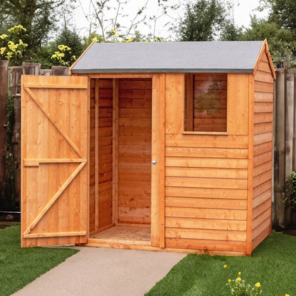 Shire Overlap 6x4ft Single Door Reverse Apex Wooden Shed - JJ Building Materials
