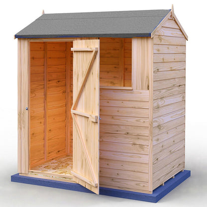 Shire Overlap 6x4ft Single Door Reverse Apex Wooden Shed - JJ Building Materials
