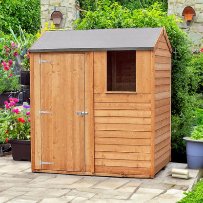 Shire Overlap 6x4ft Single Door Reverse Apex Wooden Shed - JJ Building Materials