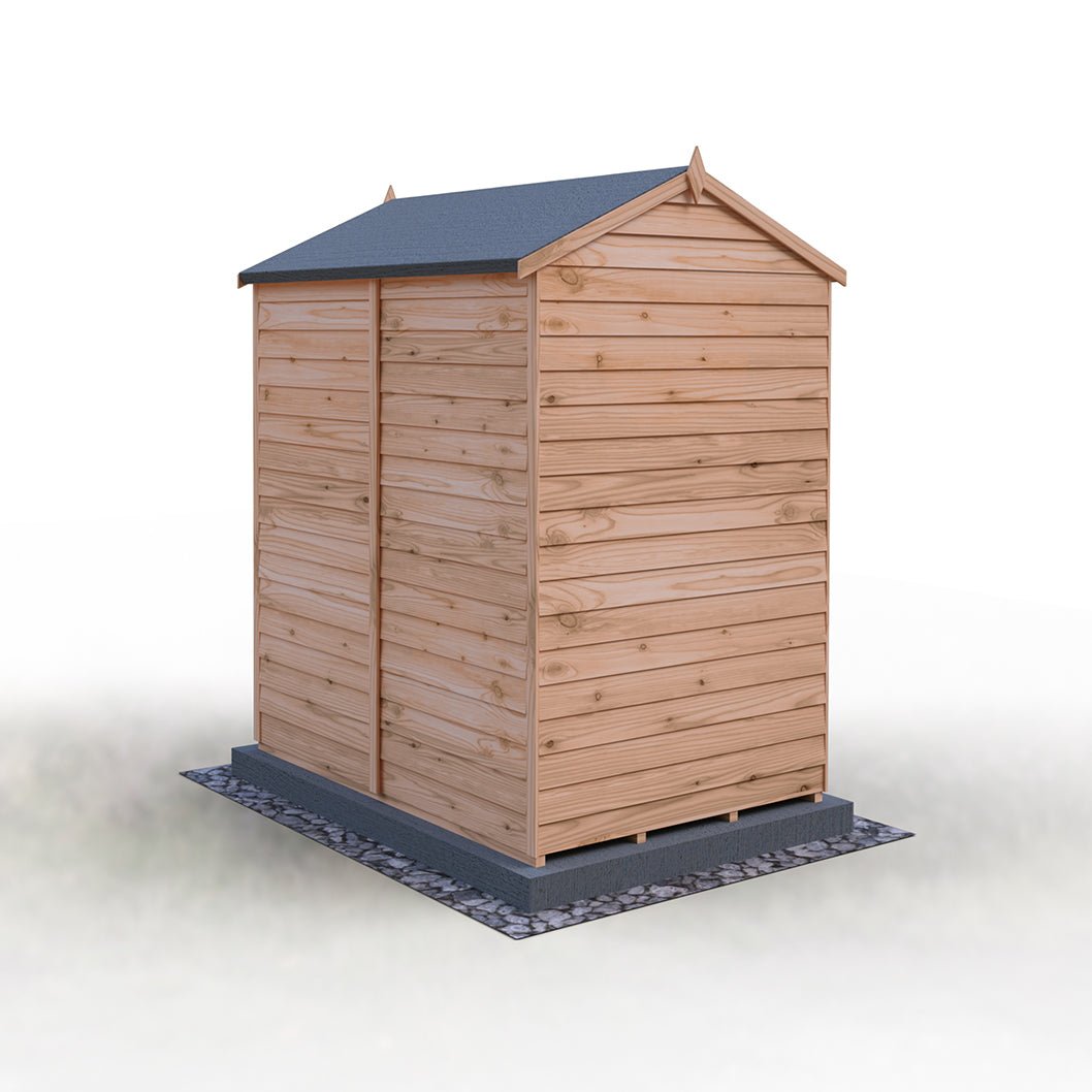 Shire Overlap 6x4ft Single Door Reverse Apex Wooden Shed - JJ Building Materials