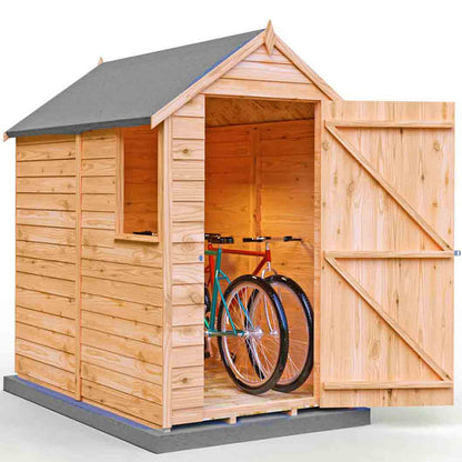 Shire Overlap 6x4ft Single Door Value Wooden Shed - JJ Building Materials