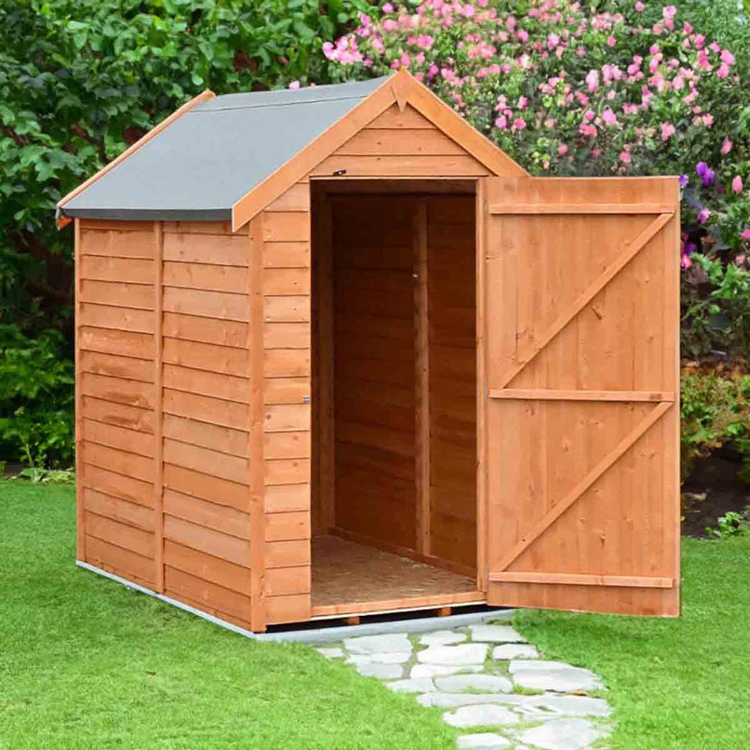 Shire Overlap 6x4ft Single Door Value Wooden Shed - JJ Building Materials