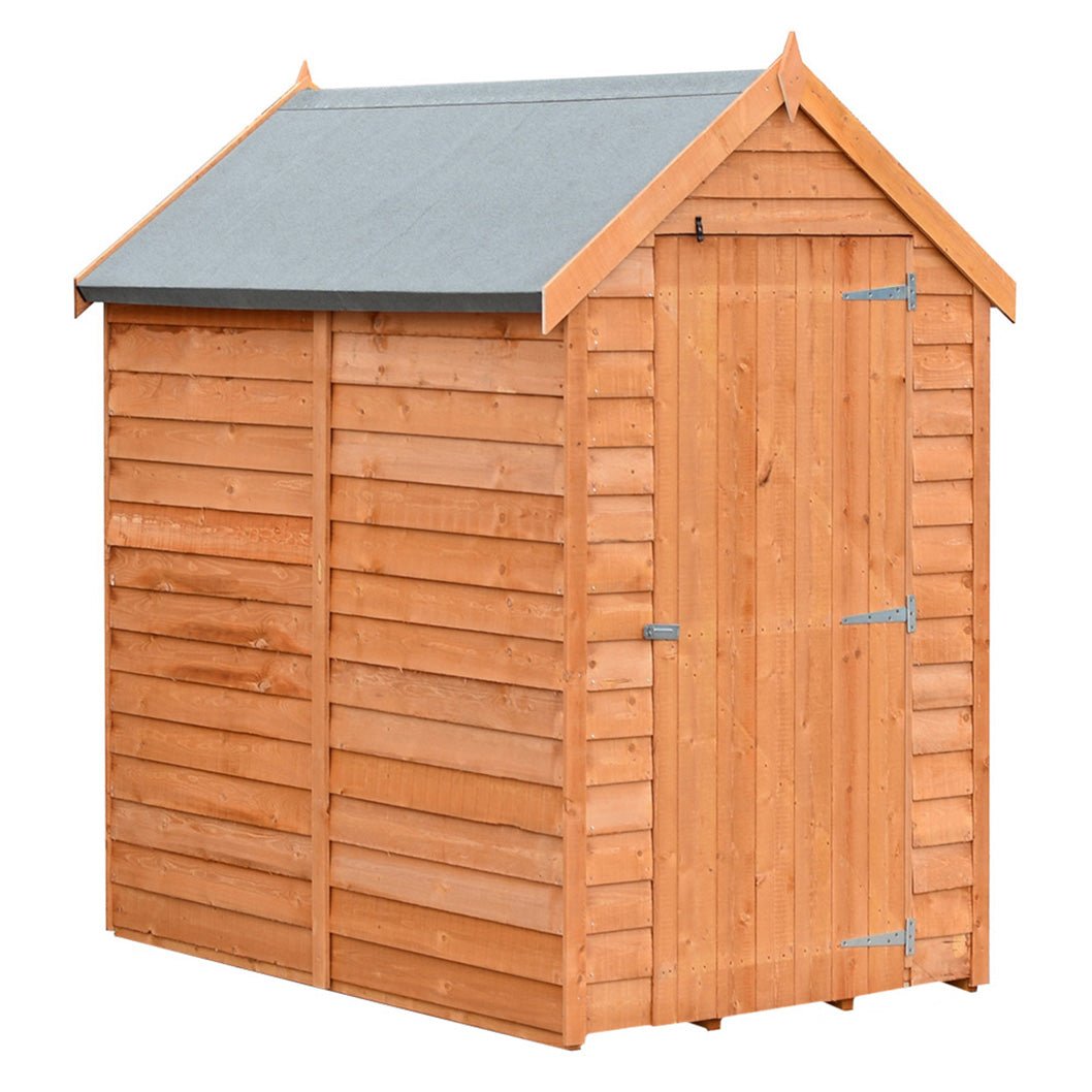 Shire Overlap 6x4ft Single Door Value Wooden Shed - JJ Building Materials