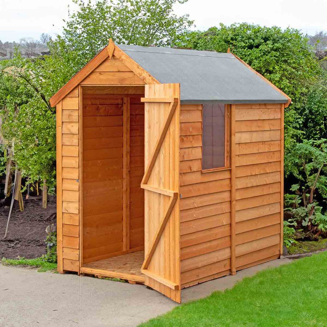 Shire Overlap 6x4ft Single Door Value Wooden Shed - JJ Building Materials