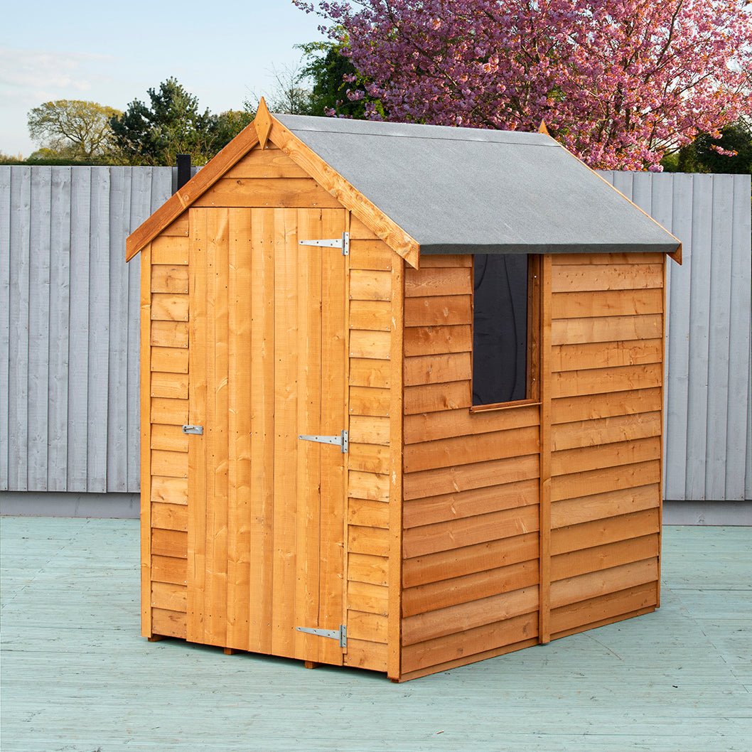 Shire Overlap 6x4ft Single Door Value Wooden Shed - JJ Building Materials
