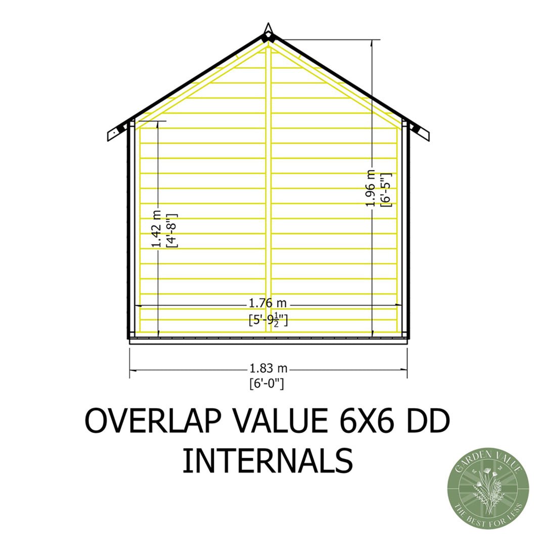Shire Overlap 6x6ft Double Door Value Wooden Shed - JJ Building Materials