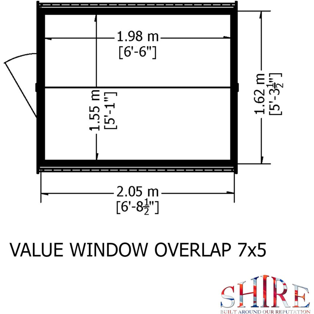 Shire Overlap 7x5ft Single Door Value Wooden Shed - JJ Building Materials