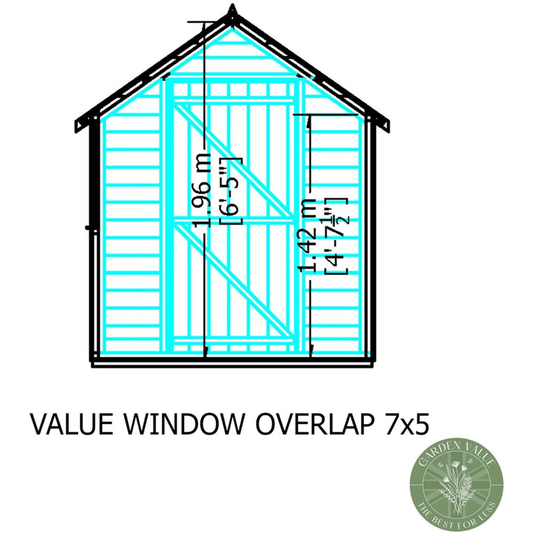 Shire Overlap 7x5ft Single Door Value Wooden Shed - JJ Building Materials