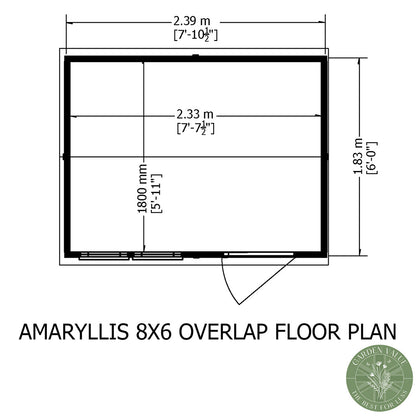 Shire Overlap 8x6ft Single Door Reverse Apex Amaryllis Wooden Shed - JJ Building Materials