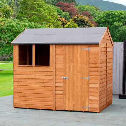 Shire Overlap 8x6ft Single Door Reverse Apex Amaryllis Wooden Shed - JJ Building Materials