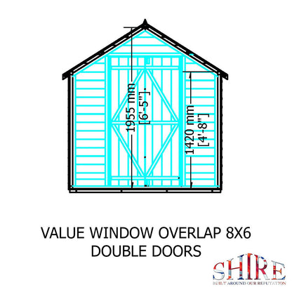 Shire Overlap 8x6ft Single Door Value Wooden Shed - JJ Building Materials