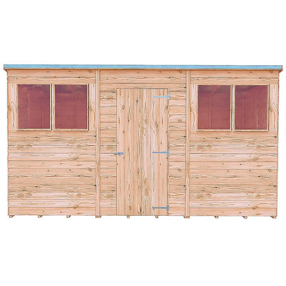 Shire Overlap Pent Single Door 12x6ft No windows Wooden Shed - JJ Building Materials