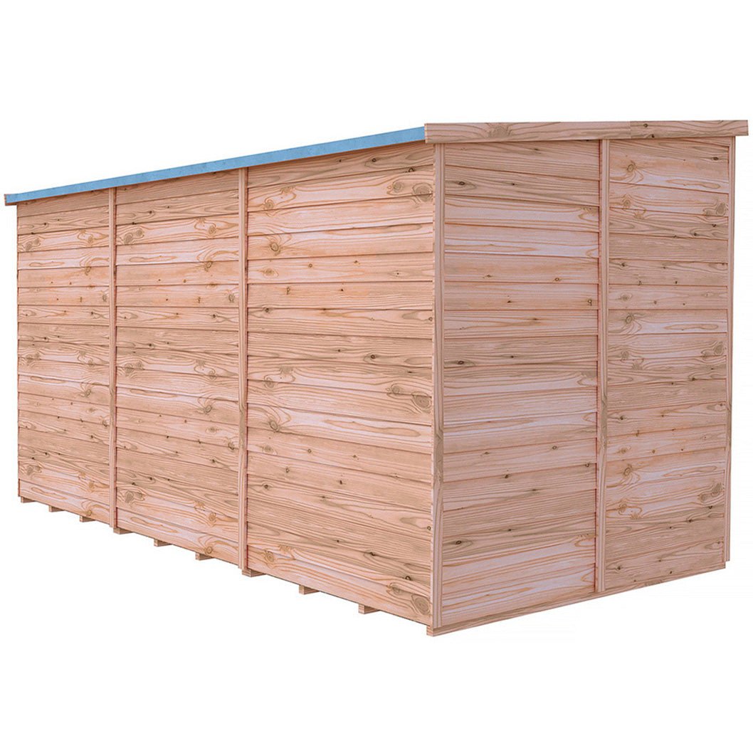 Shire Overlap Pent Single Door 12x6ft No windows Wooden Shed - JJ Building Materials