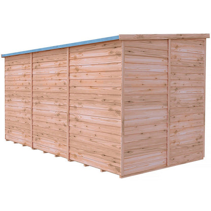 Shire Overlap Pent Single Door 12x6ft No windows Wooden Shed - JJ Building Materials