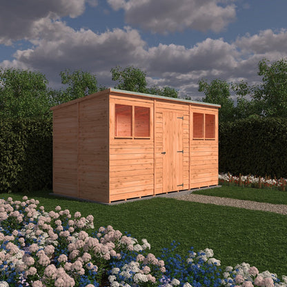 Shire Overlap Pent Single Door Value Pent Wooden Shed - JJ Building Materials
